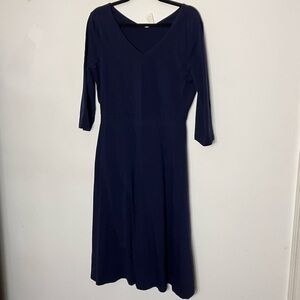 Pact Fit & Flare Midi Dress Navy Blue Size XL
